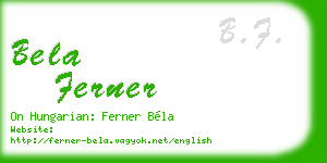bela ferner business card